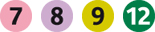 Logo ligne de Métro 7 ,8, 9 and 12